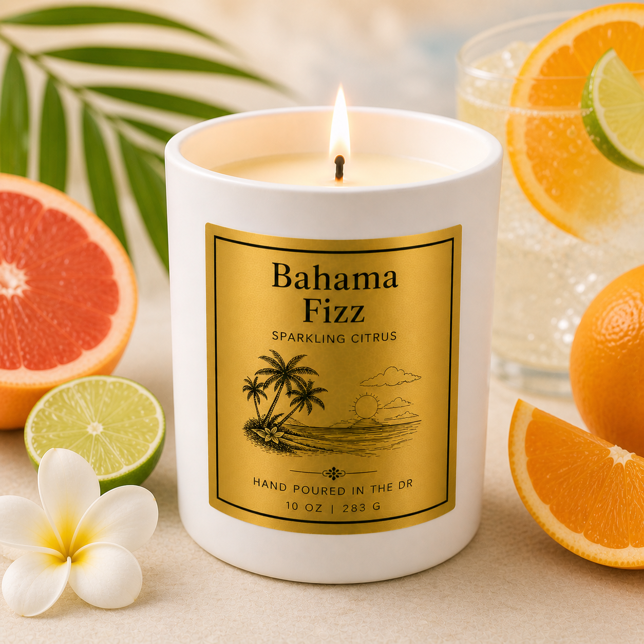 Summer Candles- 8 oz Tropical Candle (White Ceramic Jar