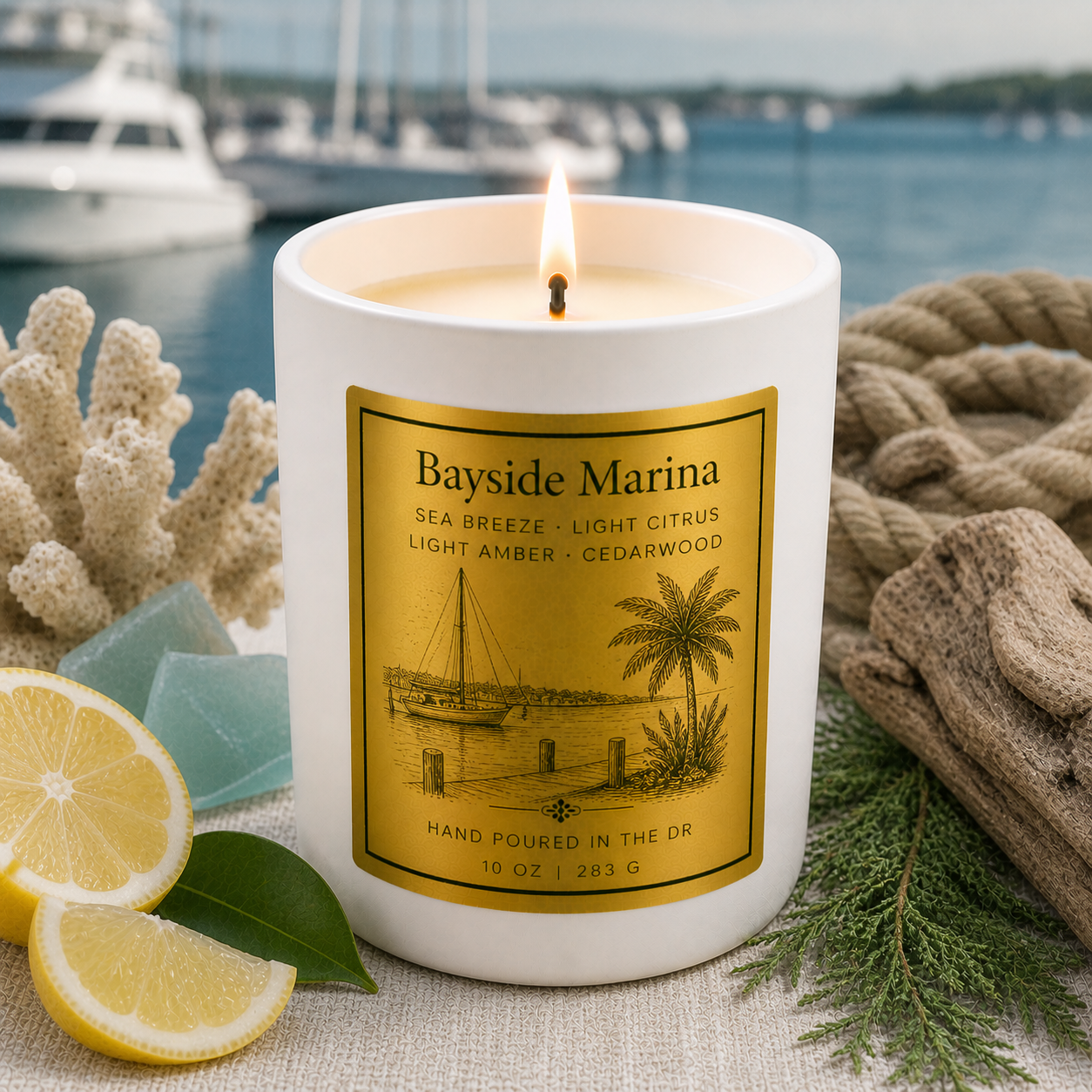 Summer Candles- 8 oz Tropical Candle (White Ceramic Jar