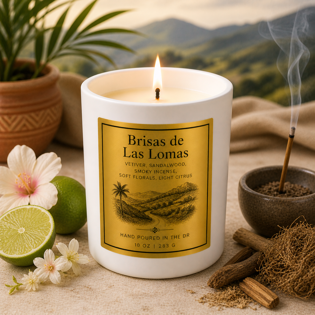 Summer Candles- 8 oz Tropical Candle (White Ceramic Jar