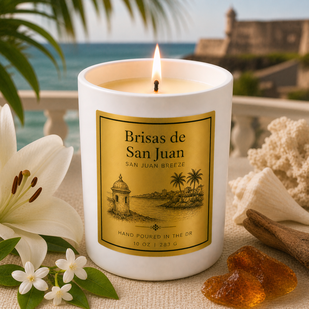 Summer Candles- 8 oz Tropical Candle (White Ceramic Jar