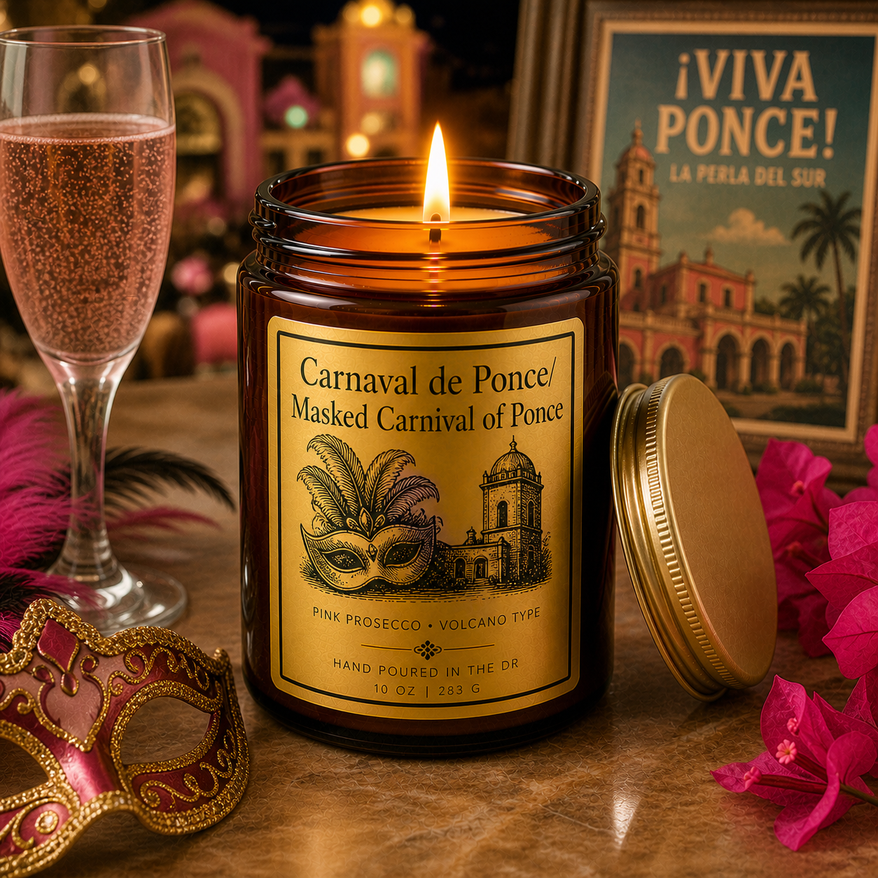 Island/Taino/Arawak 8 oz Candle/ Matte Black Ceramic