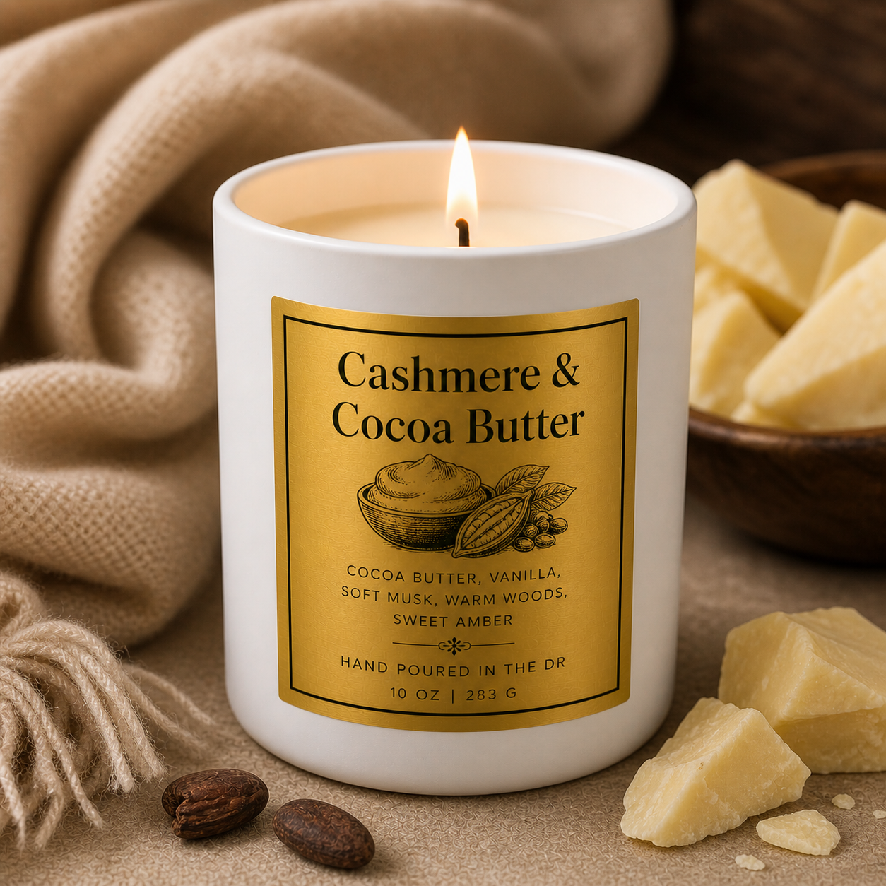 Summer Candles- 8 oz Tropical Candle (White Ceramic Jar