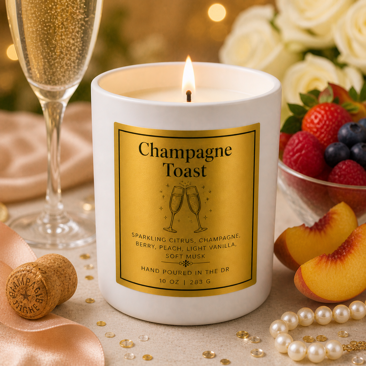 Summer Candles- 8 oz Tropical Candle (White Ceramic Jar