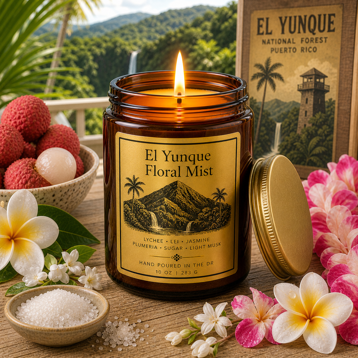 Island/Taino/Arawak 8 oz Candle/ Matte Black Ceramic