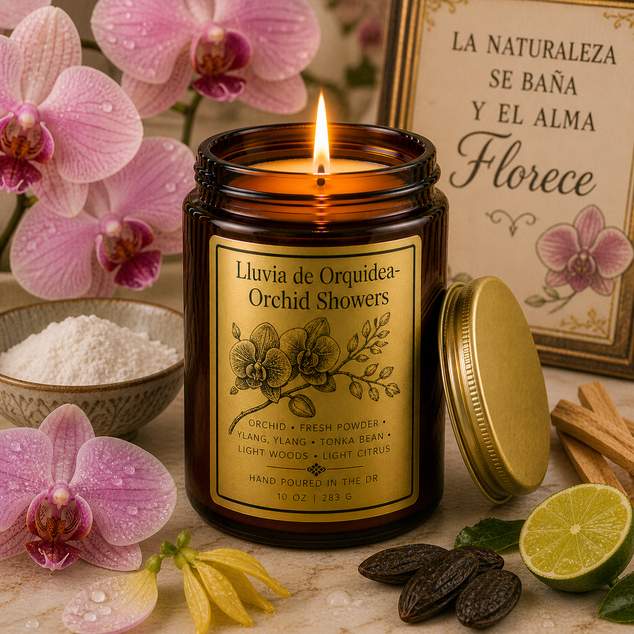 Island/Taino/Arawak 8 oz Candle/ Matte Black Ceramic