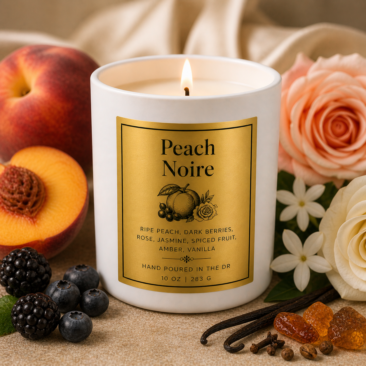 Summer Candles- 8 oz Tropical Candle (White Ceramic Jar