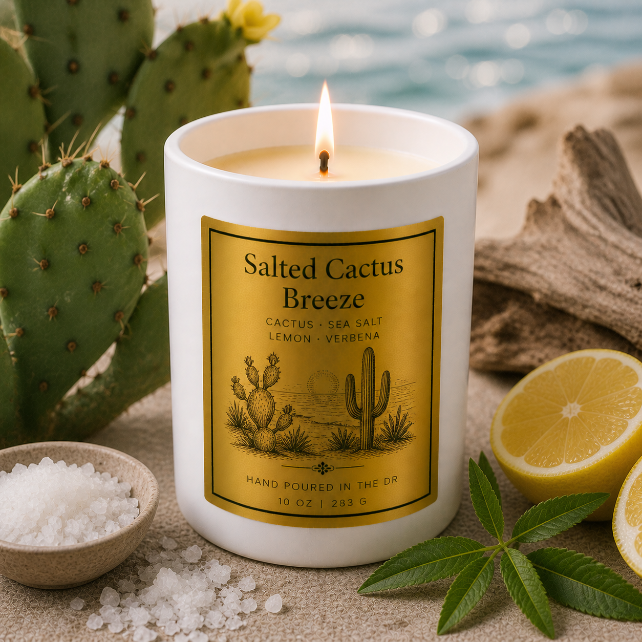 Summer Candles- 8 oz Tropical Candle (White Ceramic Jar