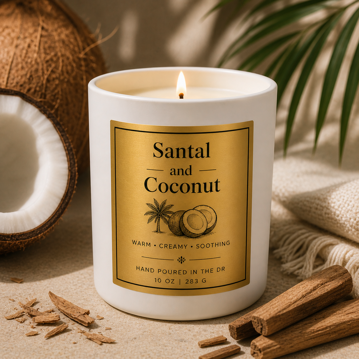 Summer Candles- 8 oz Tropical Candle (White Ceramic Jar