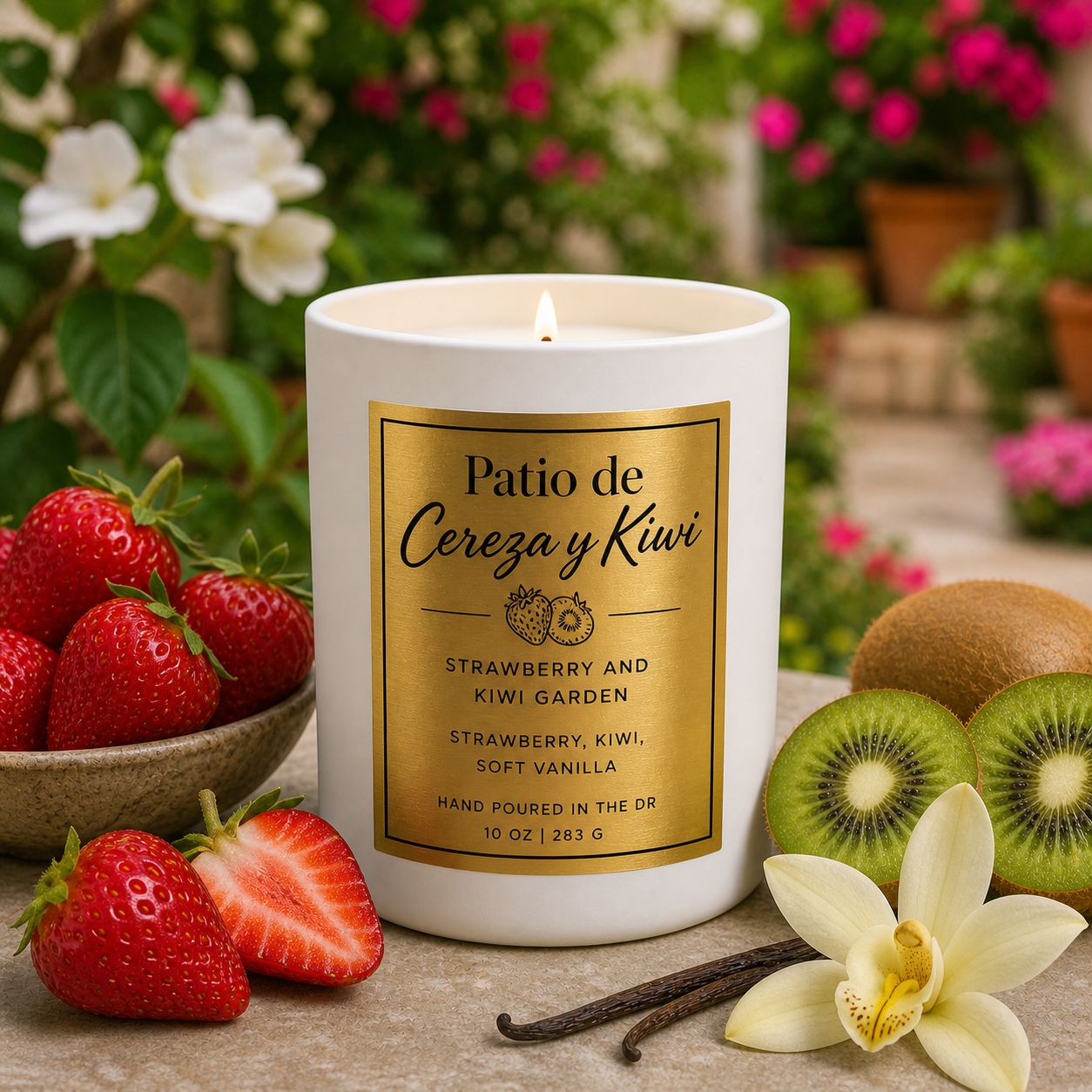 Summer Candles- 8 oz Tropical Candle (White Ceramic Jar