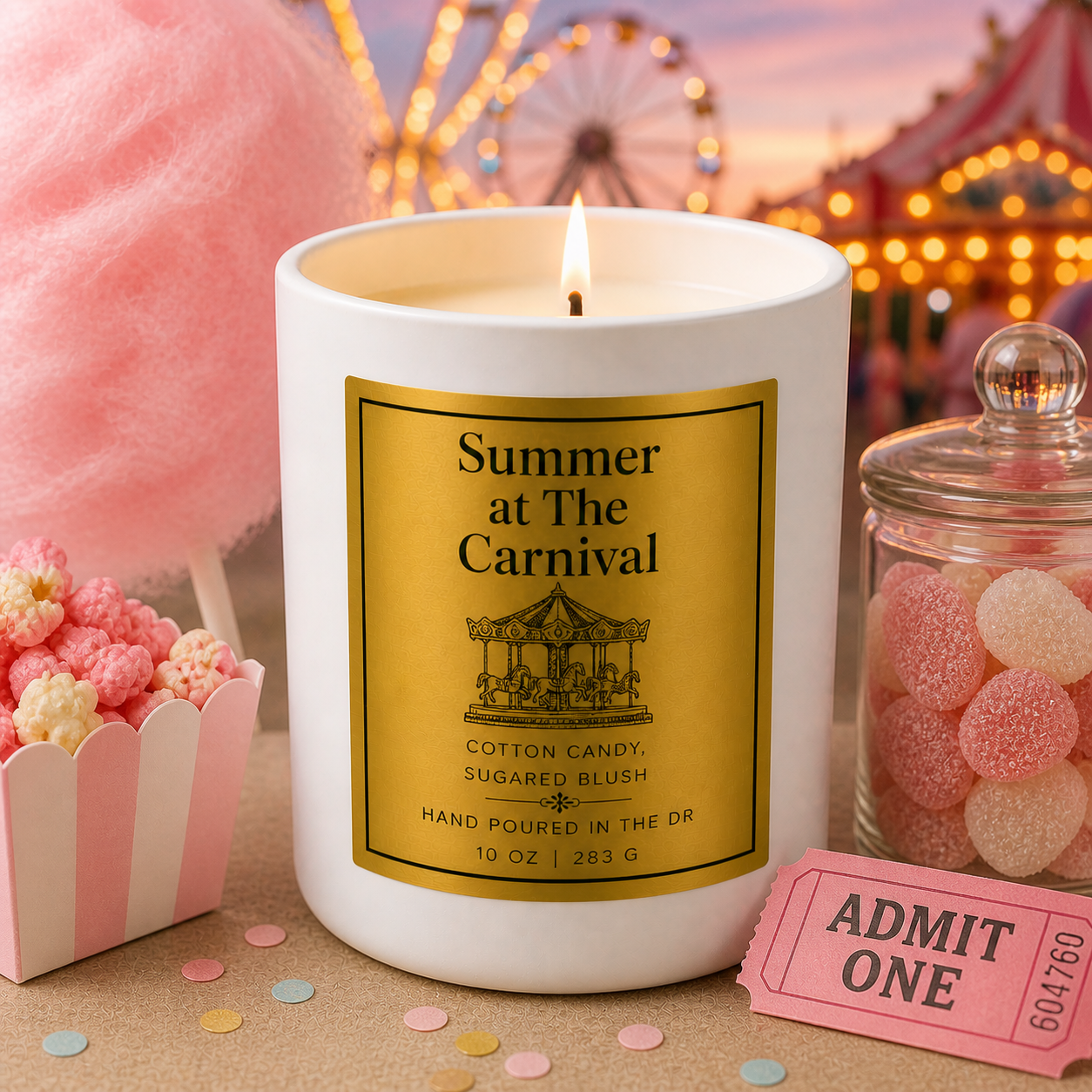 Summer Candles- 8 oz Tropical Candle (White Ceramic Jar