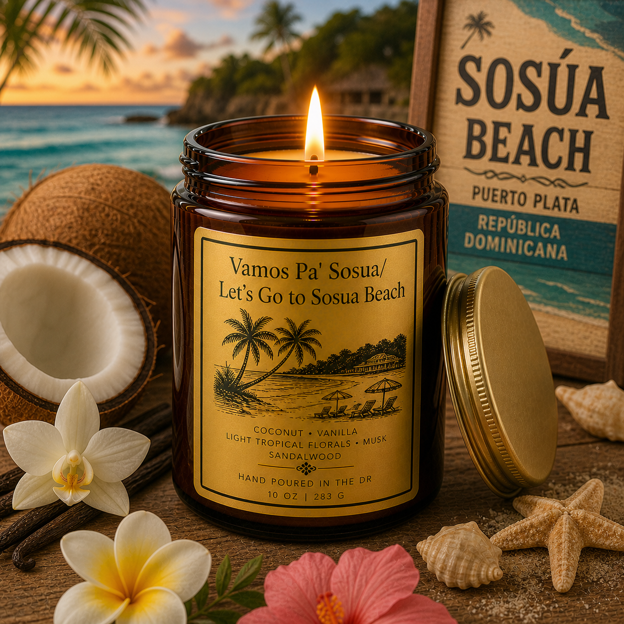 Island/Taino/Arawak 8 oz Candle/ Matte Black Ceramic