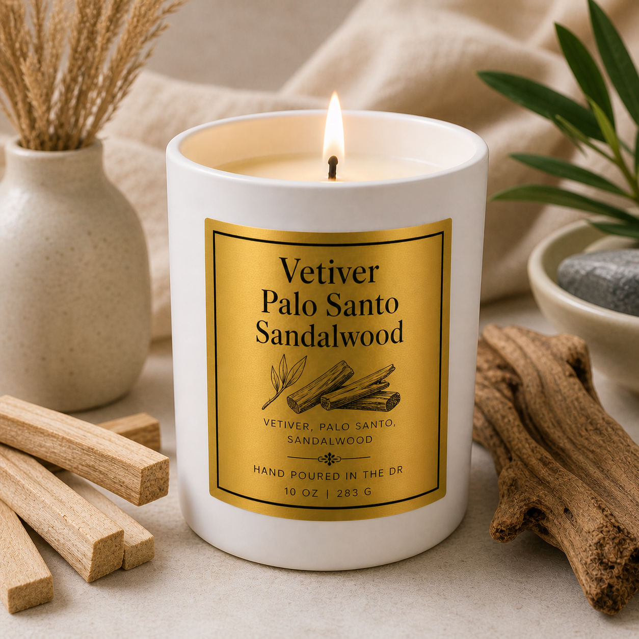 Summer Candles- 8 oz Tropical Candle (White Ceramic Jar