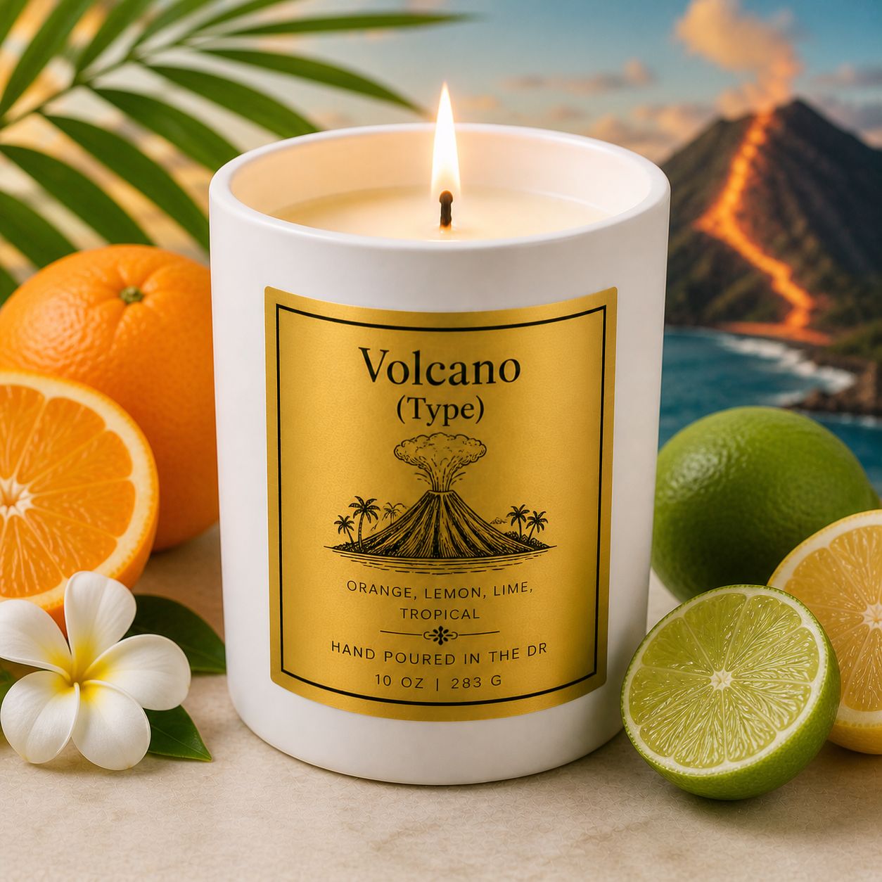 Summer Candles- 8 oz Tropical Candle (White Ceramic Jar