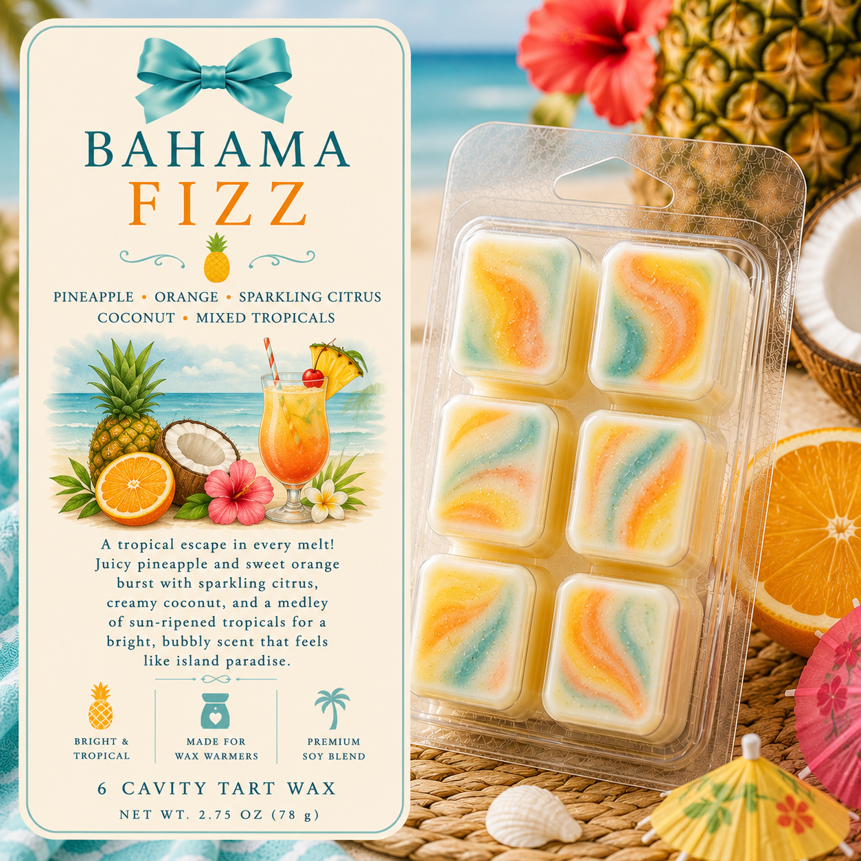 Tart / Wax Melts – 6 Cavity Clamshell (set of 2)