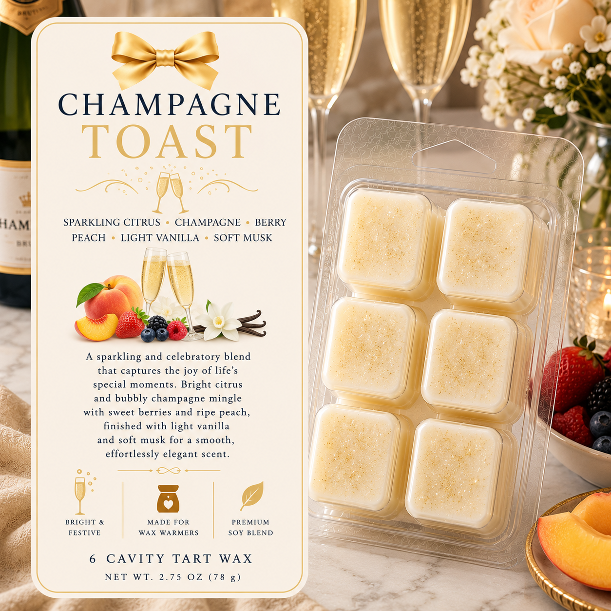Tart / Wax Melts – 6 Cavity Clamshell (set of 2)