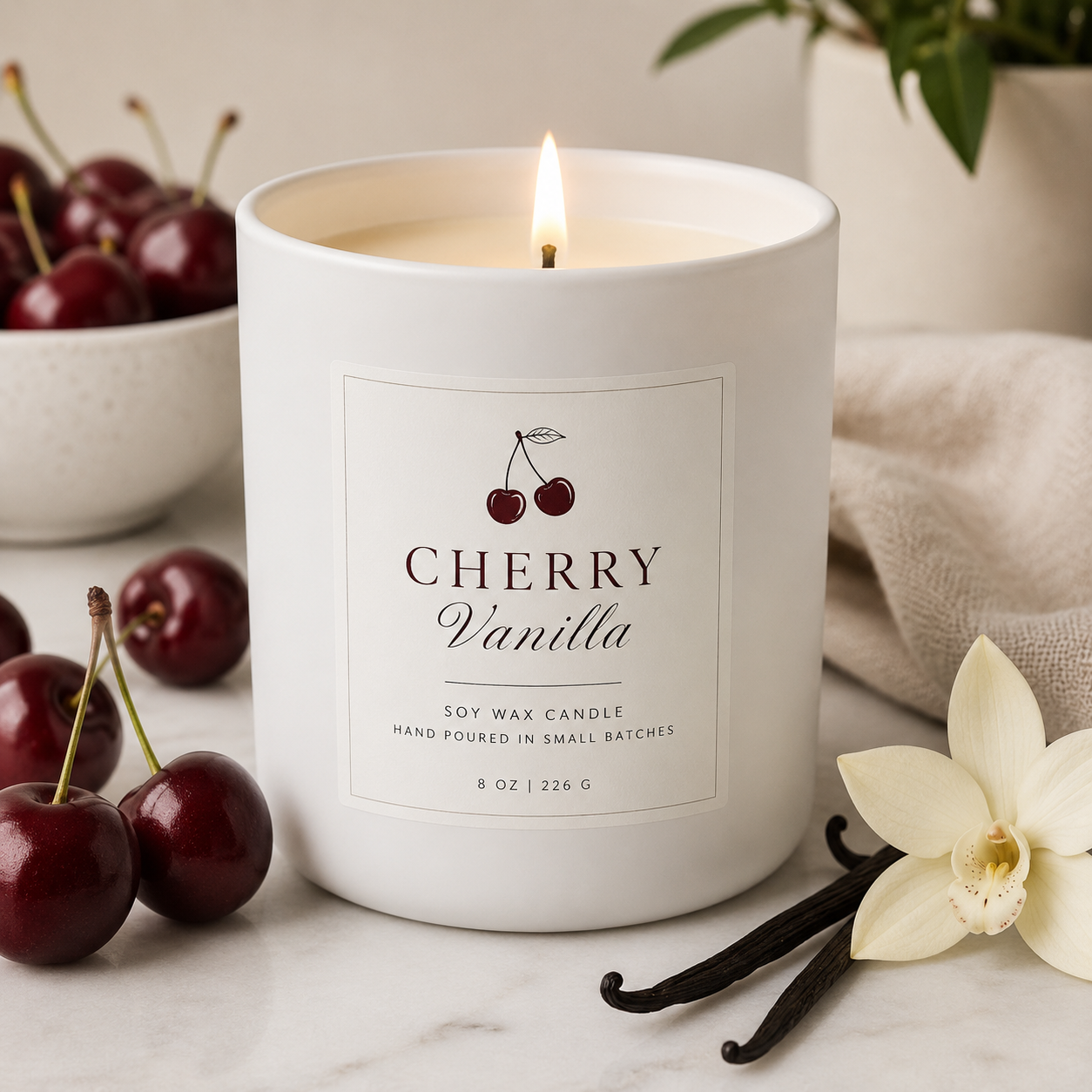 Sweet/ Gourmand/Bakery Inspired Candles- 8 oz-Matte Black Ceramic