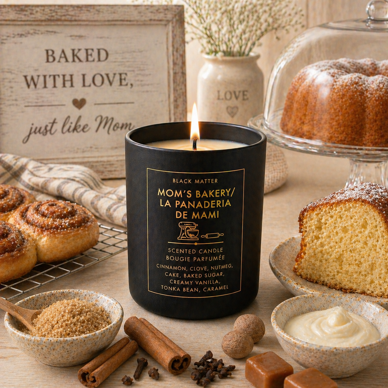 Sweet/ Gourmand/Bakery Inspired Candles- 8 oz-Matte Black Ceramic