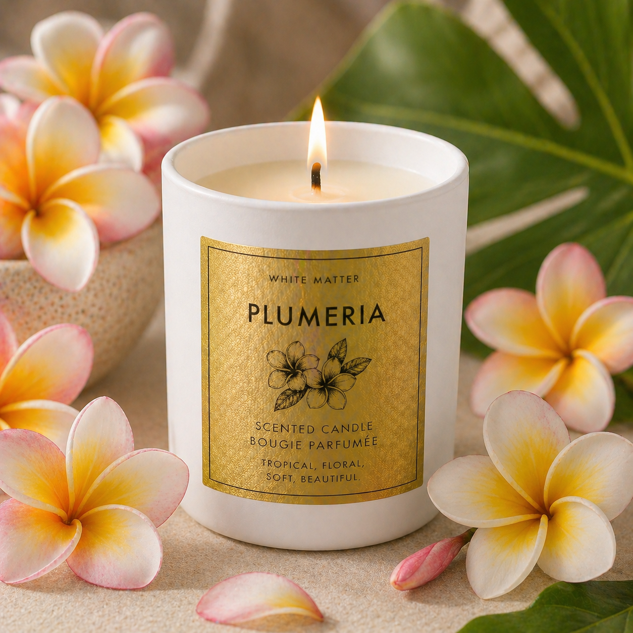 Summer Candles- 8 oz Tropical Candle (White Ceramic Jar