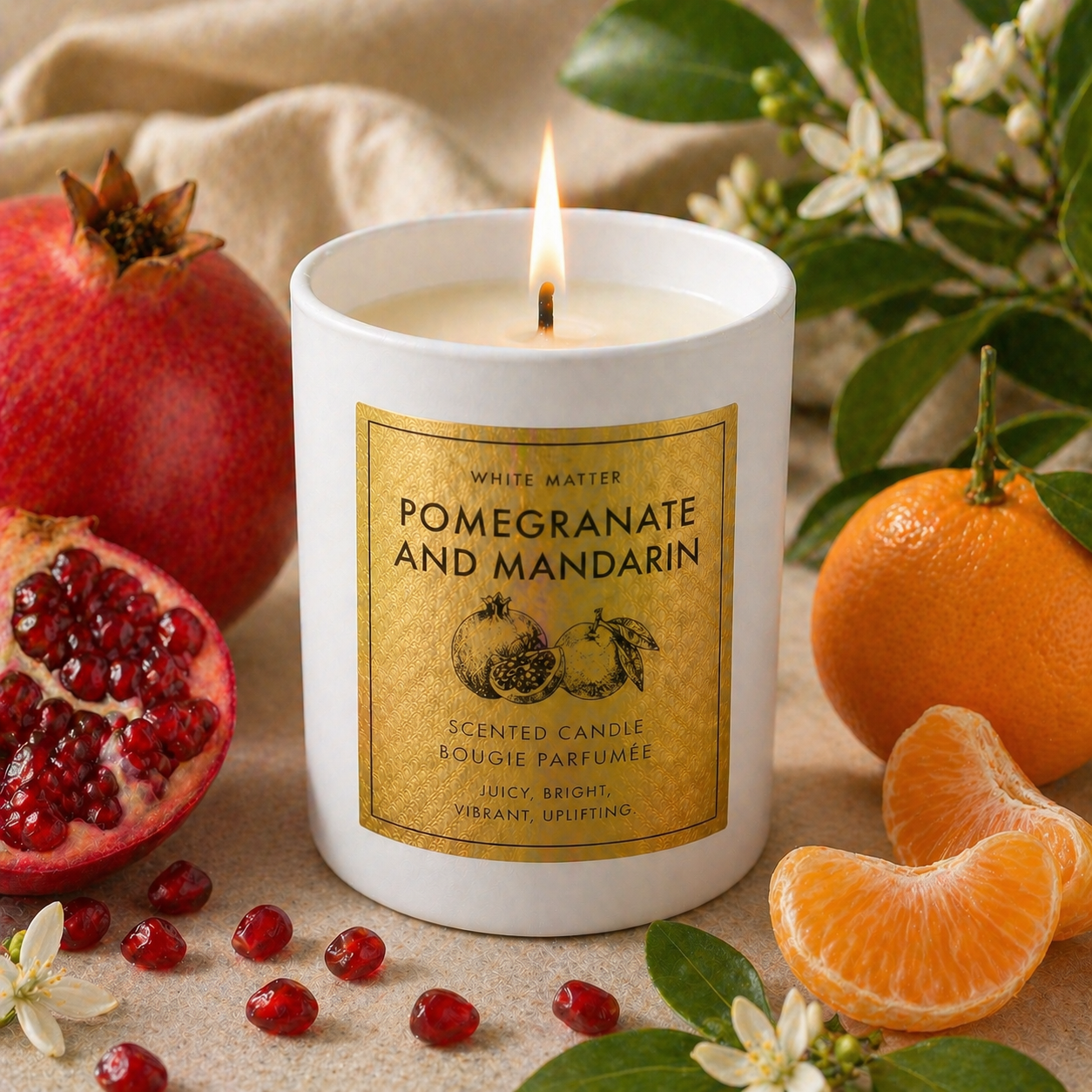 Summer Candles- 8 oz Tropical Candle (White Ceramic Jar